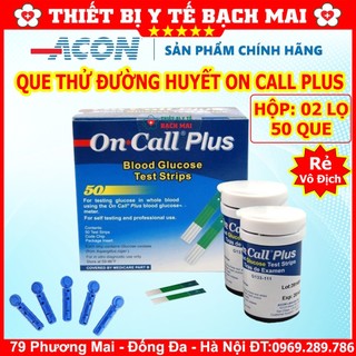 Hộp 50 que thử đường huyết on call plus - mỗi hộp 2 lọ 25 que thử chính hãng acon