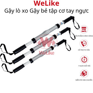 Gậy lò xo tập cơ tay inox Welike tăng cơ ngực vai xô lực bẻ 30kg 40kg 50kg 60kg tập gym thể dục thể thao tại nhà