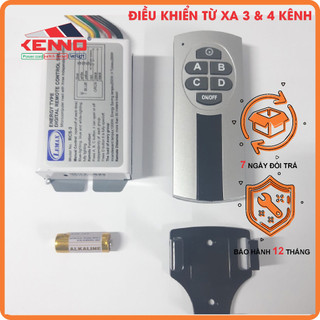 Công tắc điều khiển từ xa 3 kênh kèm khiển, giá, pin loại đẹp (Mẫu mới 2023)