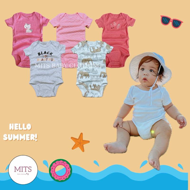 Bodychip Carter (10-12kg), bodysuit cộc tay hàng xuất dư Cambodia cho bé trai, bé gái (24M)