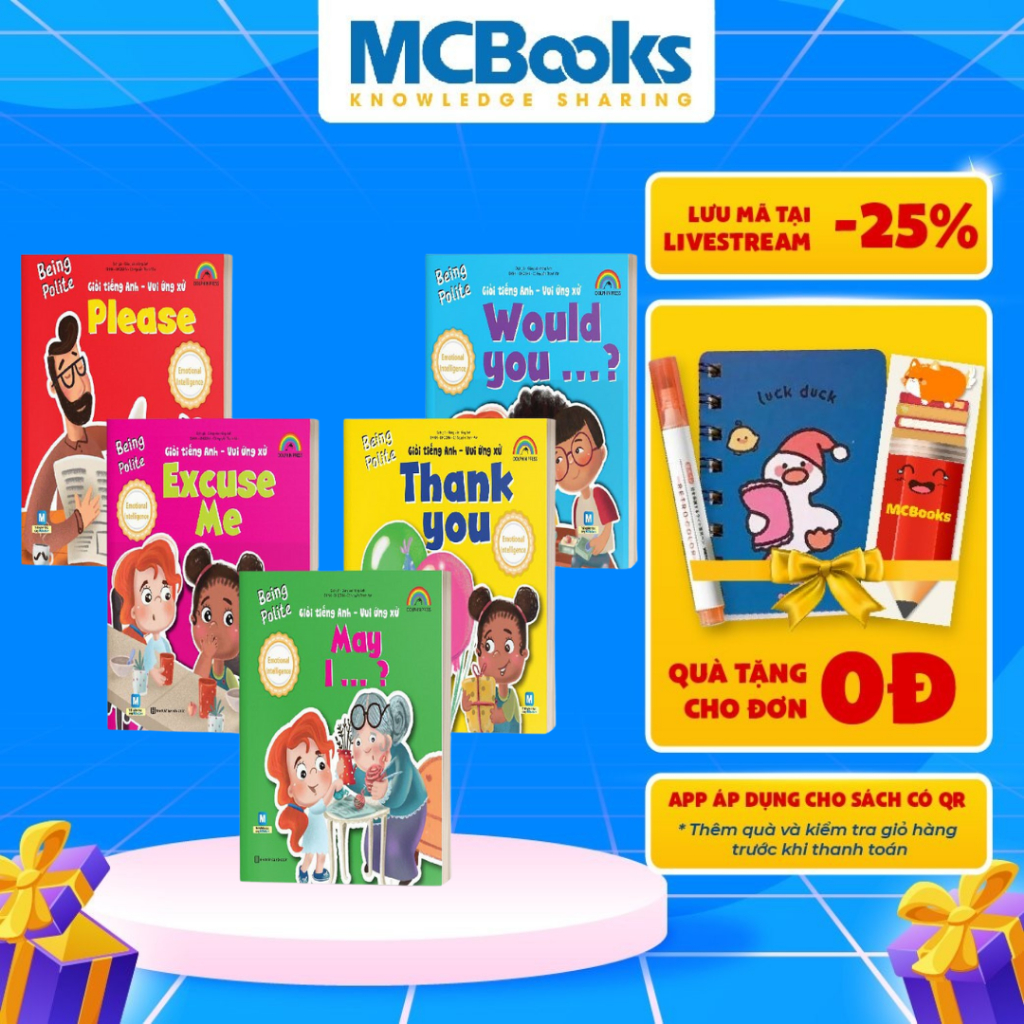 Sách - Combo Giỏi Tiếng Anh Vui Ứng Xử Trọn Bộ 5 Cuốn - Being polite