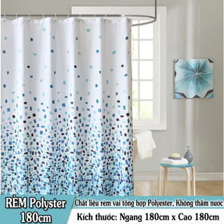 Rèm phòng tắm cao cấp chất liệu POLYESTER không thấm nước- Mẫu đá quý