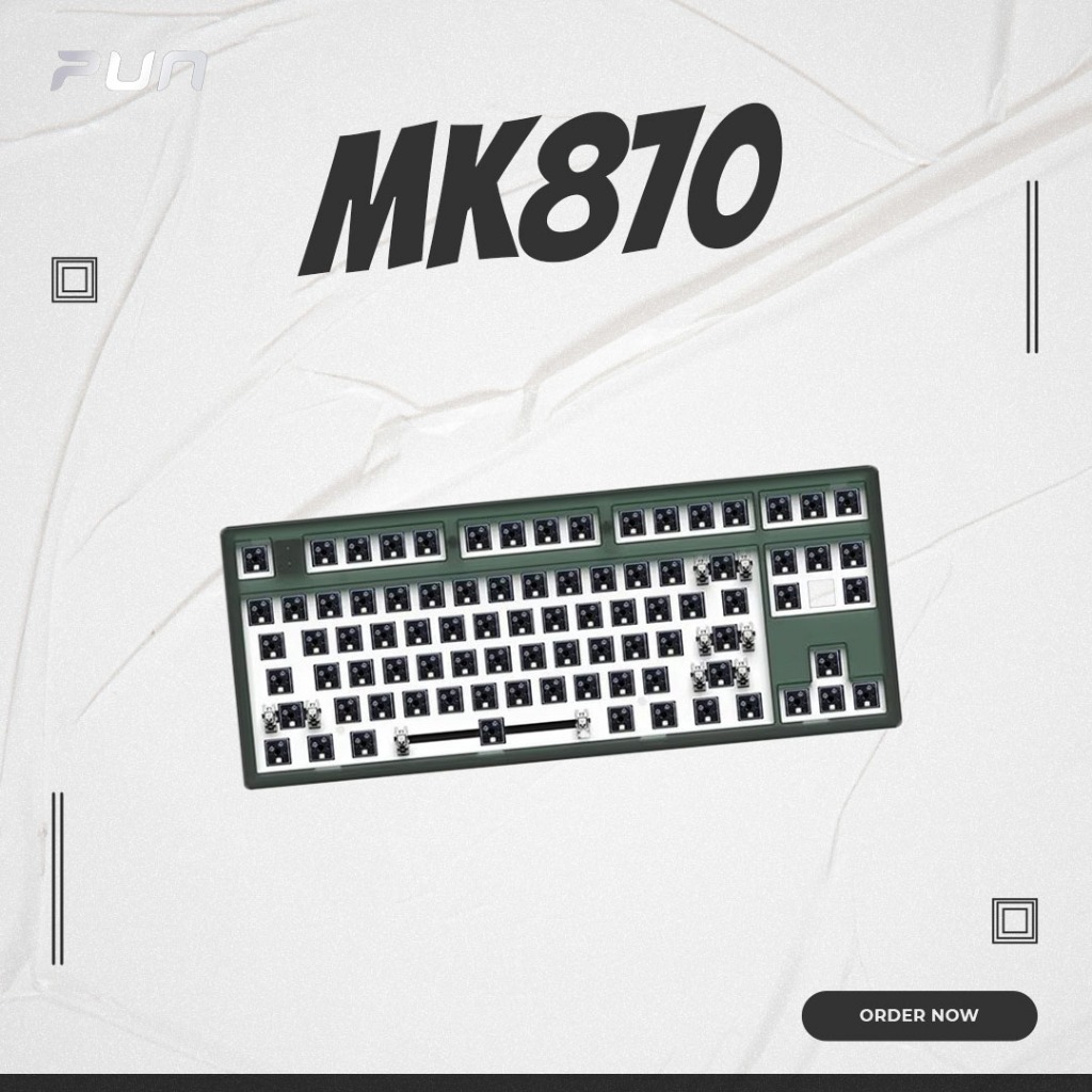 Bàn phím cơ MK 870 - KIT Bàn phím cơ MK870 3 Mode , mạch xuôi, led RGB
