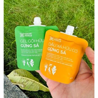 Combo gội xả hữu cơ gừng sả Cỏ Cây Hoa Lá 30g giúp làm sạch gàu, giảm ngứa da đầu và giảm khô xơ