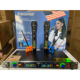 Micro Không Dây SHUR UGX 22 23 PLUS  Tự Ngắt, Dò Sóng Chỉnh Tần Số Hiện Đại. Dòng Karaoke Cao Cấp Quán Hát.