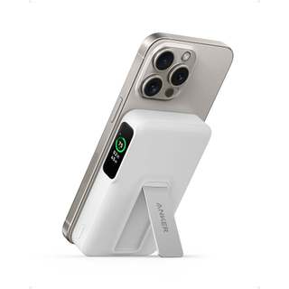 Sạc dự phòng không dây ANKER MagGo A1654 dung lượng 10000 mAh kèm giá đỡ và màn hình led hiển thị phần trăm pin
