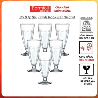 Bộ 6 Ly kem thủy tinh chịu nhiệt Bormioli Rock Bar 380ml, sinh tố, nước ép