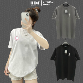 Áo phông nam bim menswear thêu logo cao cấp - áo thun nam nữ yi éet llờ thêu logo trước sau