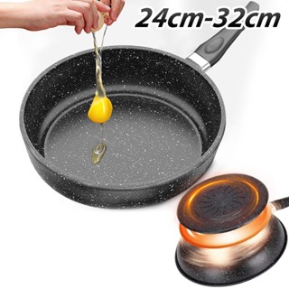 Chảo Chống Dính Chảo 24-32Cm Bếp Sắt vân đá Chảo Chiên Đa Năng Nướng Bếp Cho Gia Đình nồi Nấu Ăn