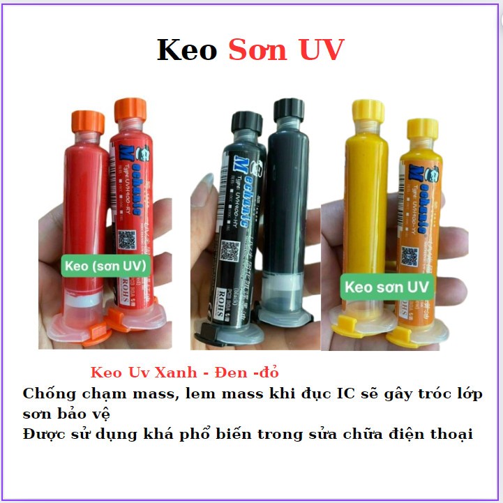 Keo ( sơn UV) Mechanic,Chống chạm mass, lem mass khi đục IC