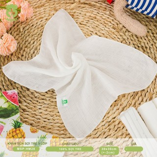 Khăn Sữa Mipbi 100% Sợi Tre - Khăn Sữa Cho Bé - Hộp 6 Khăn - Kích Thước 30x30cm