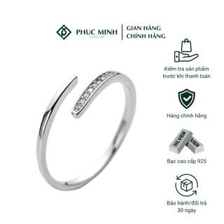  Nhẫn bạc nữ PMJ bạc 925 đính đá có thể điều chỉnh size Jinny Ring Phúc Minh Jewelry PMJ0159 