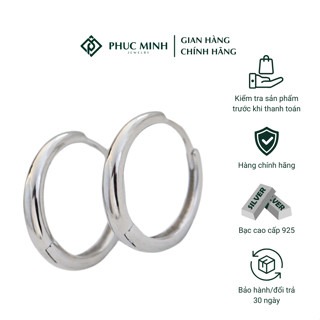 Bông tai nam nữ PMJ khuyên tai tròn bạc 925 nhỏ đơn giản Phuc Minh Jewelry PMJ0169