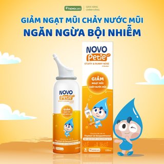 Xịt mũi nước muối ưu trương Novocare Novopetie 1,9% thông mũi, giảm sổ mũi, ngạt mũi giúp dễ thở hơn, ngủ ngon hơn,100ml