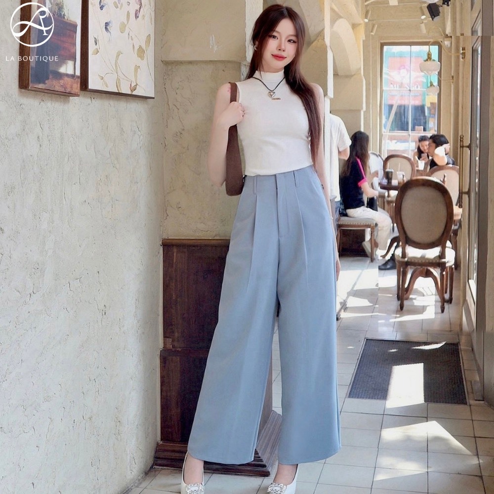 Quần Tây Cạp Cao Ống Suông Đơn Giản Thoải Mái La Boutique Q006 | BigBuy360 - bigbuy360.vn