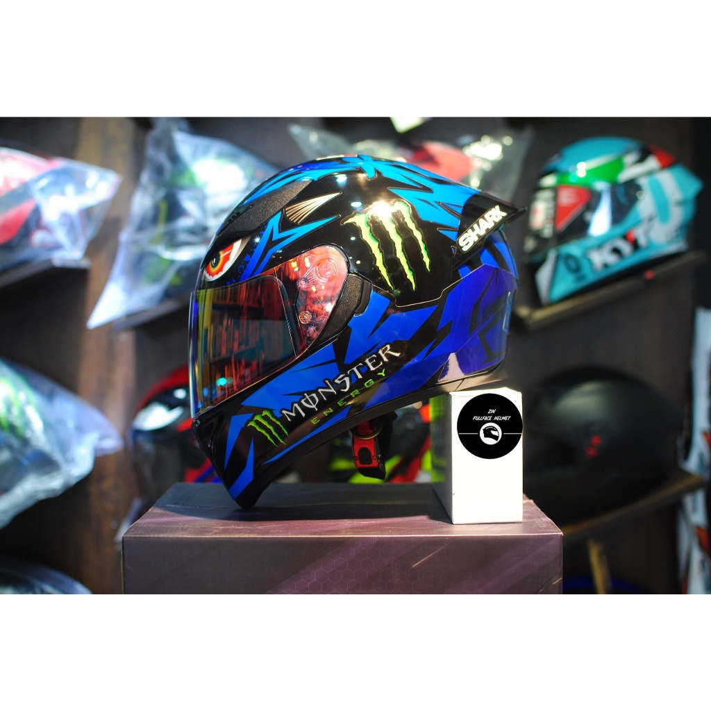 Mũ bảo hiểm Fullface Royal M138 Shark Rồng Monster xanh dương - Shark Race R Pro Diablo