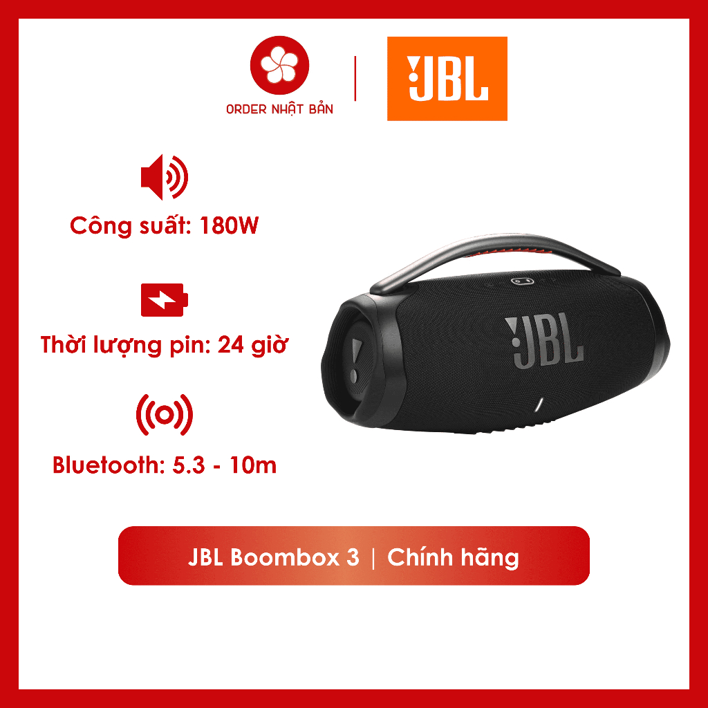 Loa Bluetooth JBL BOOMBOX 3 chính hãng PGI phân phối - Bảo hành 12 tháng PGI Toàn quốc