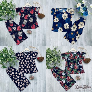 Bộ Đồ Trung Niên Cho Mẹ và Bà Chất Tăm Lụa Cao Cấp Bộ Quần Áo Trung Niên Hoa Văn To