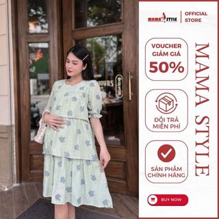 Đầm Bầu Baby Doll Thời Trang Mama Style Xinh Xắn Chất Liệu Đũi Ép Cao Cấp Thoáng Mát Dễ Chịu Mặc Khi Bầu Và Sau Sinh