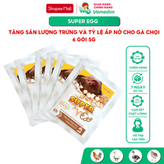 Vemedim Super egg tăng sản lượng trứng cho gà chọi, chim cảnh, bồ câu..., combo 6 gói 5g