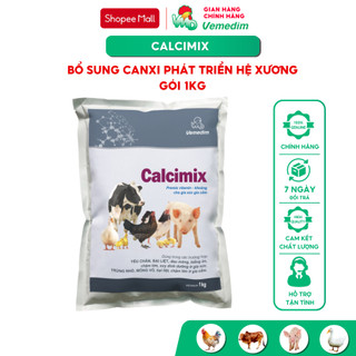 Vemedim Calcimix Cung cấp calci, vitamin và khoáng cho gia súc, gia cầm, gói 1kg