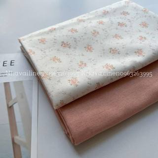 Linen bột dày in hoạ tiết cành hoa cam - Nhà vải linen