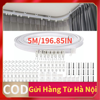 5M linh hoạt rèm theo dõi cong cửa sổ cực theo dõi đường cong thẳng thanh treo rèm không cần khoan Thanh Treo Rèm