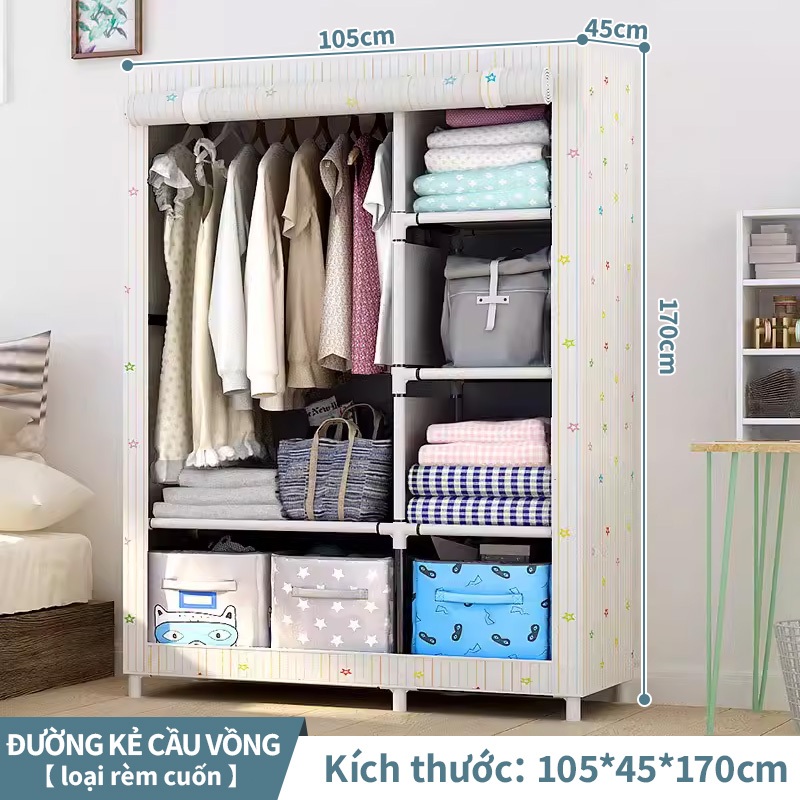 Tủ Vải Đựng Quần Áo Đa Năng Tủ Vải Dệt Chống Nước Khung Thép Chịu Lực Có Chống Bụi Thiết Kế Hiện Đại | BigBuy360 - bigbuy360.vn