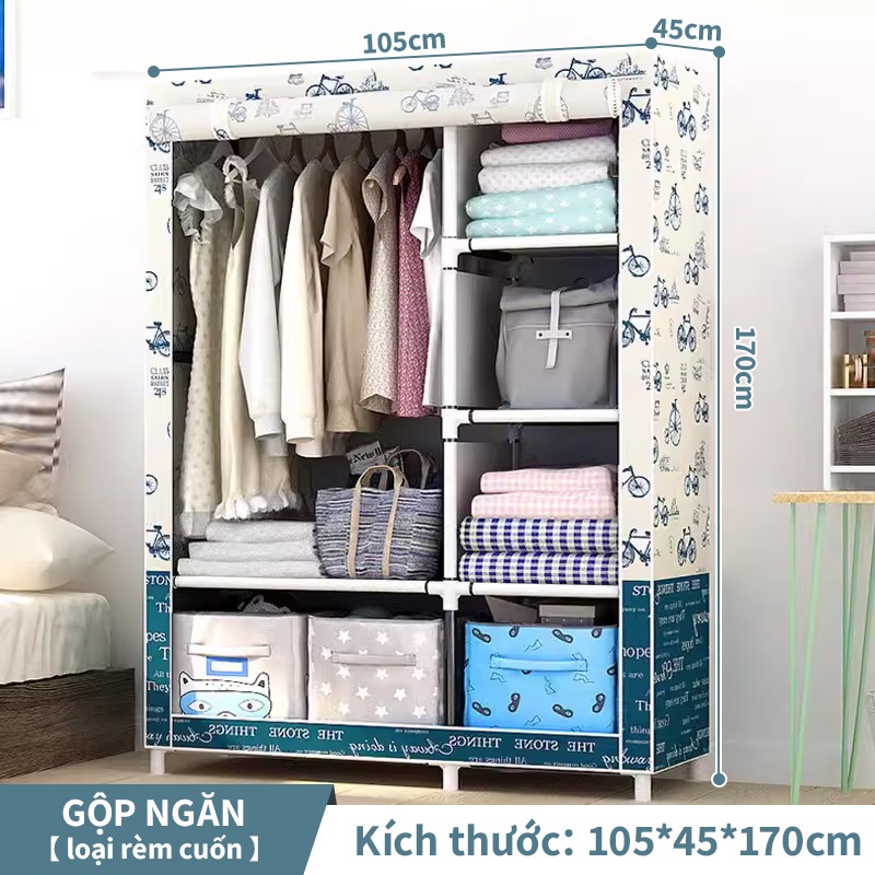 Tủ Vải Đựng Quần Áo Đa Năng Tủ Vải Dệt Chống Nước Khung Thép Chịu Lực Có Chống Bụi Thiết Kế Hiện Đại | BigBuy360 - bigbuy360.vn