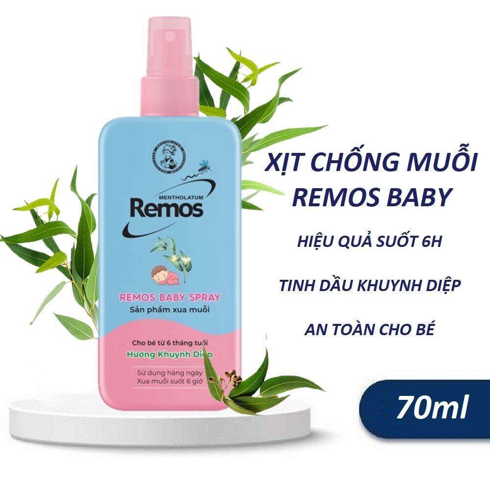 Remos Baby Spray 70ml (Hương Khuynh Diệp) dùng được cho bé từ 6 tháng tuổi