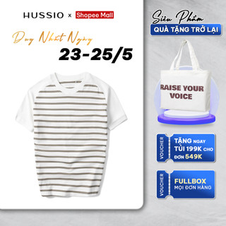 Áo thun nam Raglan ASTON vải Cotton Single sọc phối Pique trẻ trung, năng động - HUSSIO