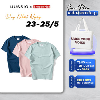 Áo thun cổ tròn PREMIUM T-SHIRT vải cotton mền mịn, thoáng mát, trẻ trung - HUSSIO