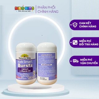 Canxi + D3 cho bé Nature's Way Kids Smart Bursts Calcium + Vitamin D3 hộp 50 viên.