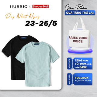 Áo thun nam cổ tròn TEE RAGLAN vải Cotton thun gân form slimfit dày dặn, mềm mịn, trẻ trung - HUSSIO