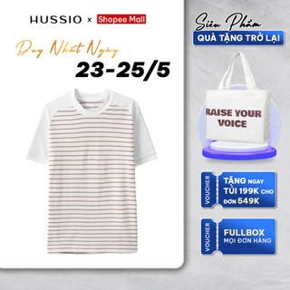 Áo thun nam Raglan RISCHEE vải Cotton Single sọc trẻ trung, năng động, chuẩn form - HUSSIO