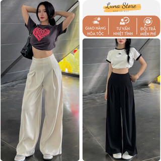 Quần ống rộng nữ big size gen eo dáng dài 107cm thiết kế kiểu mới giúp tôn dáng hack chiều cao LUNA.