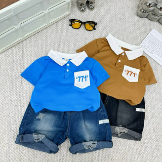 Sét bộ quần jean ngố + áo polo cho bé yêu 🥰