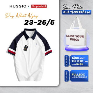 Áo thun polo nam Raglan BUBERANT vải cá sấu cotton năng động cá tính - HUSSIO
