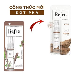 Xịt khử mùi Refre Natural Woody Hương gỗ 30ml