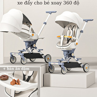 Xe đẩy 2 chiều gấp gọn xoay 360 độ cho bé