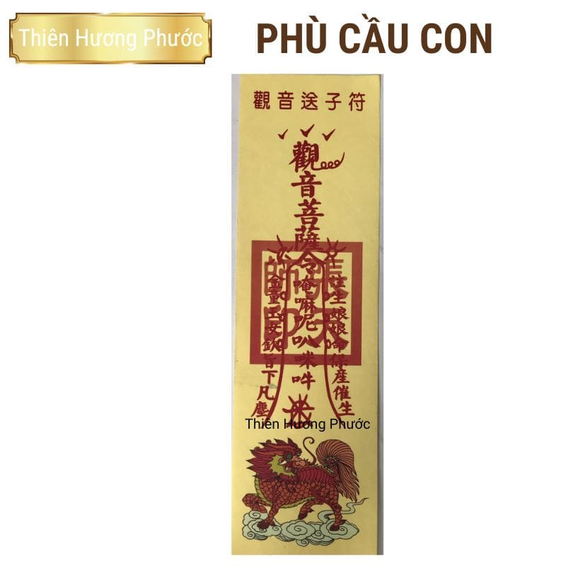 Linh phù cầu con 1 lá vàng mã