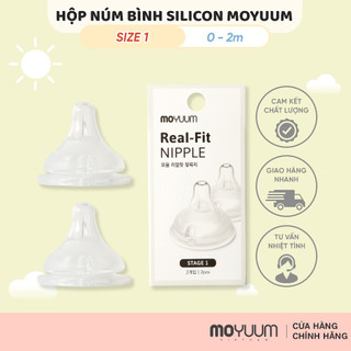 Núm bình silicon moyuum - set 2 núm - size 1