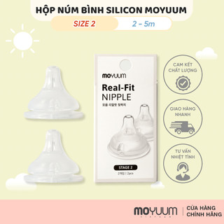Núm bình silicon moyuum - set 2 núm - size 2