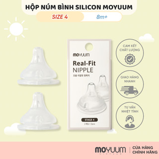 Núm bình silicon moyuum - set 2 núm - size 4