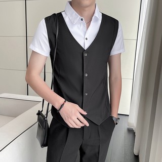 Áo sơ mi nam ngắn tay phối kiểu gile độc đáo cá tính thời trang phái mạnh T22