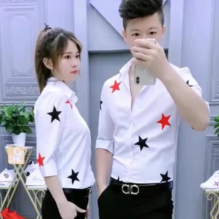 Áo sơ mi nam phối họa tiết ngôi sao cá tính độc đáo phù hợp giới trẻ T23