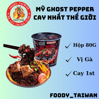 Mỳ Cay Nhất Thế Giới - Mỳ Gà Ghost Pepper  SIÊU CAY 1st - Top 1 Thử Thách Độ Cay - Hộp 80G - foody_taiwan