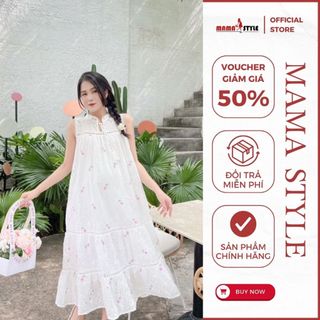 Đầm bầu, váy bầu thêu hoa sang trọng, thanh khiết