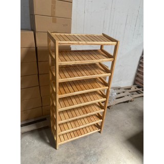 Kệ dép gỗ cao su 8 tầng ngang 62 cm - hàng lắp ráp
