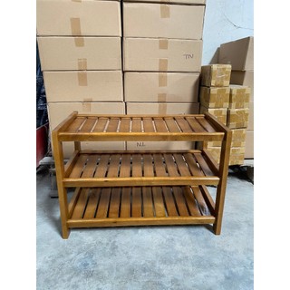 Kệ Dép Gỗ 3 Tầng Ngang 60cm - Chất Liệu Gỗ Cao Su - Nội Thất Ori